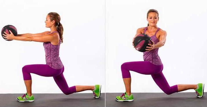 Lunges with corps turns